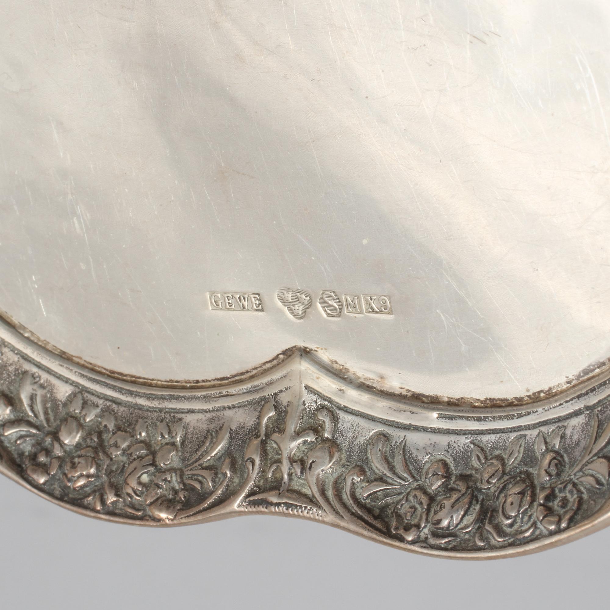 KAFFESERVIS, 4 delar, silver, rokokostil, Gewe, Malmö, 1971 och 1972, vikt 1381 g.