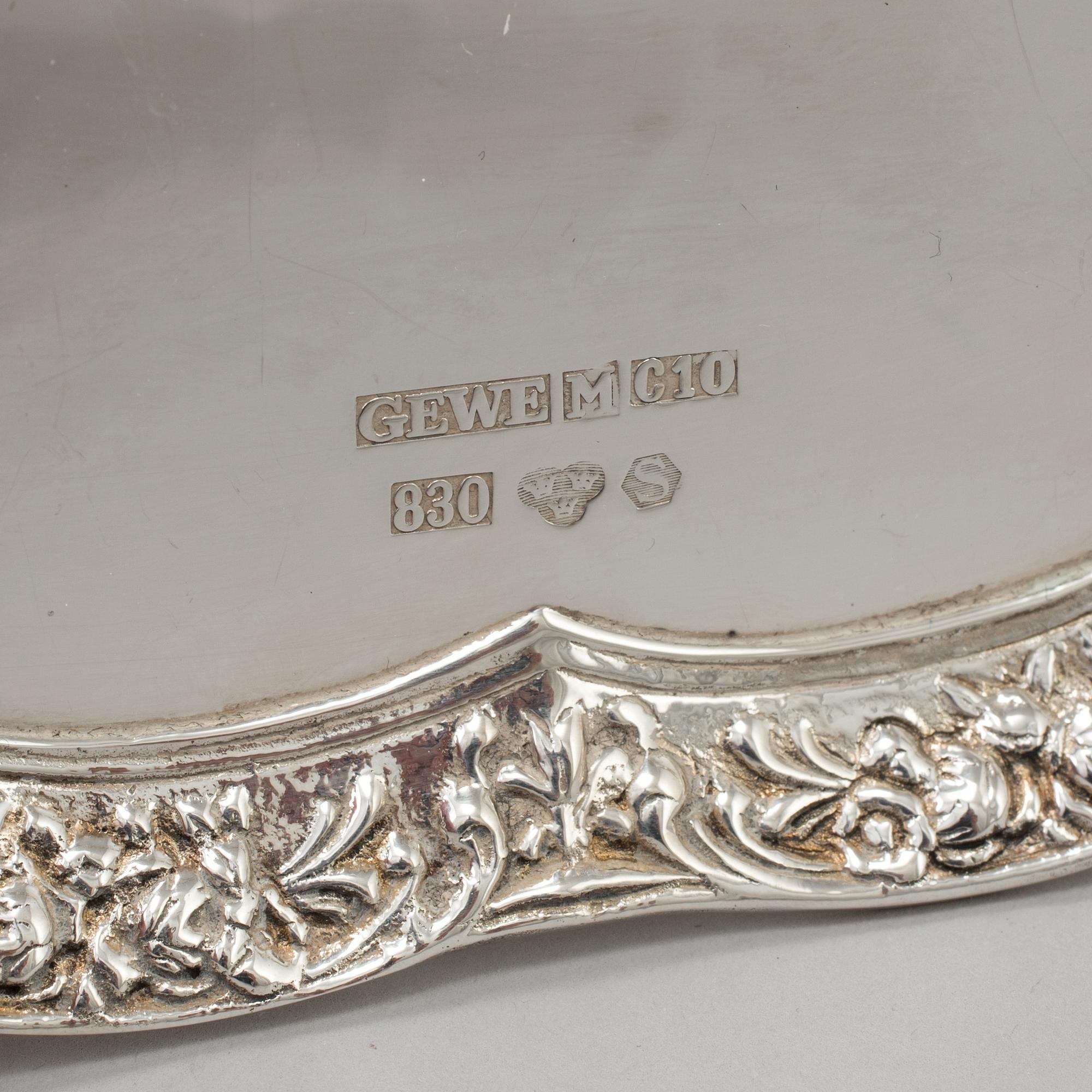 A five piece silver coffee service, GEWE, Malmö 1977-81.