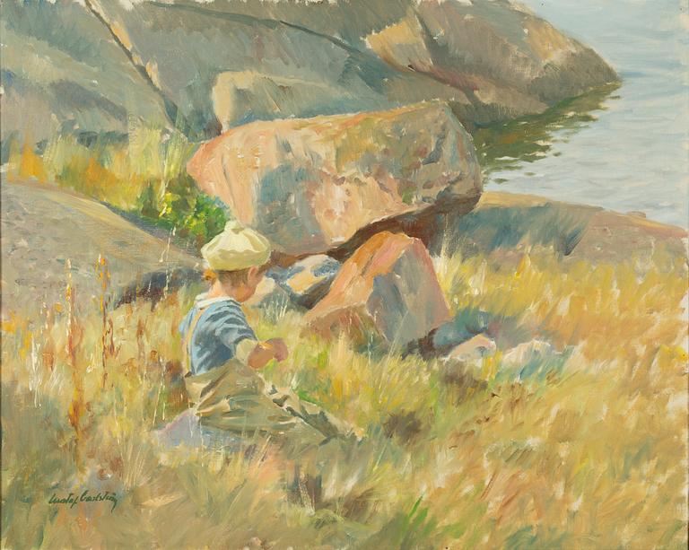 Gustaf Carlström, Pojke vid havsstrand.