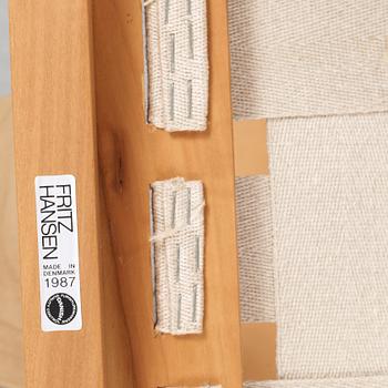 A pair of Hans J Wegner 'China chairs', Fritz Hansen, Denmark 1986-87.