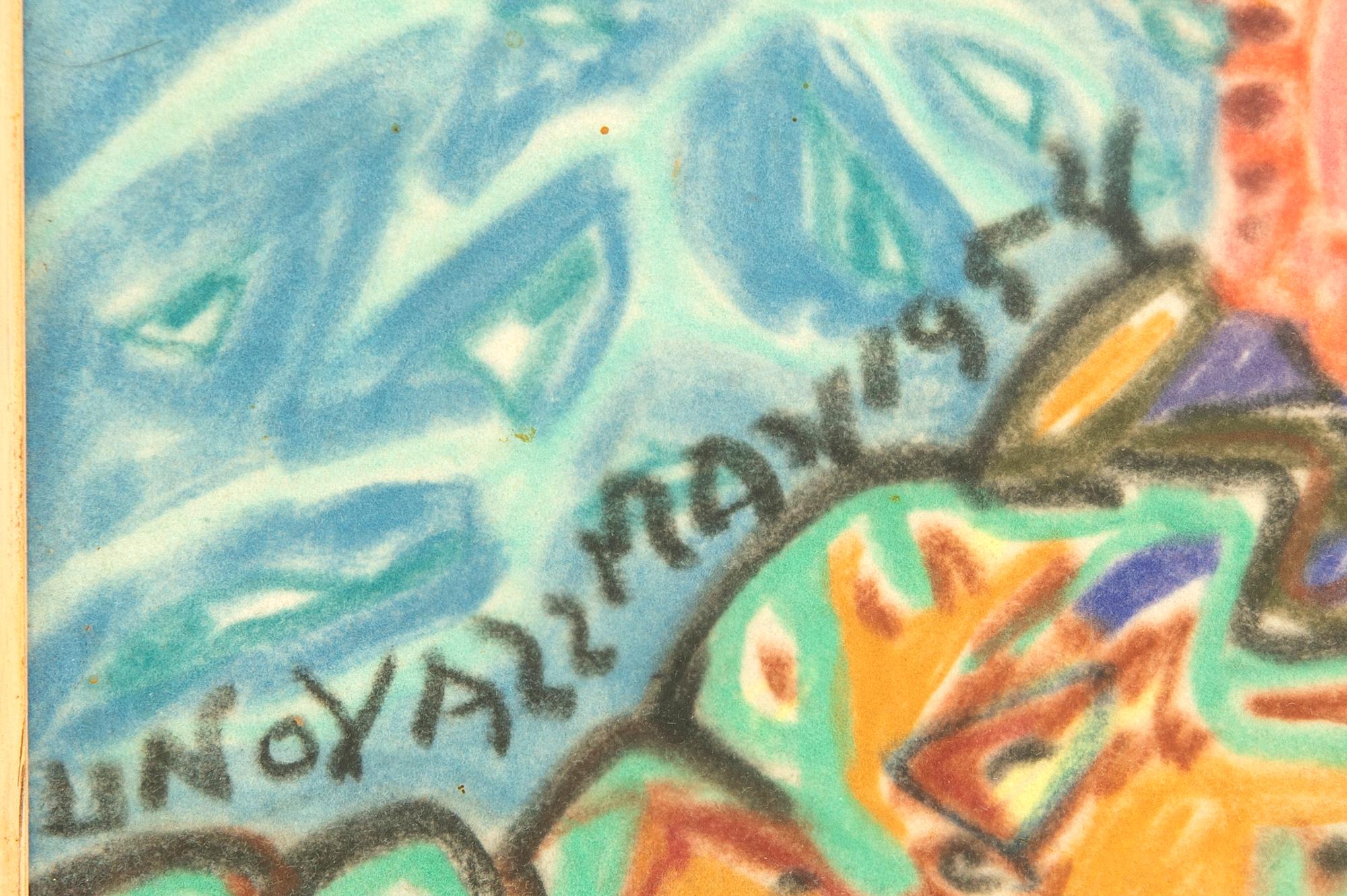 Uno Vallman, pastell drawing, signed and dated 1954.