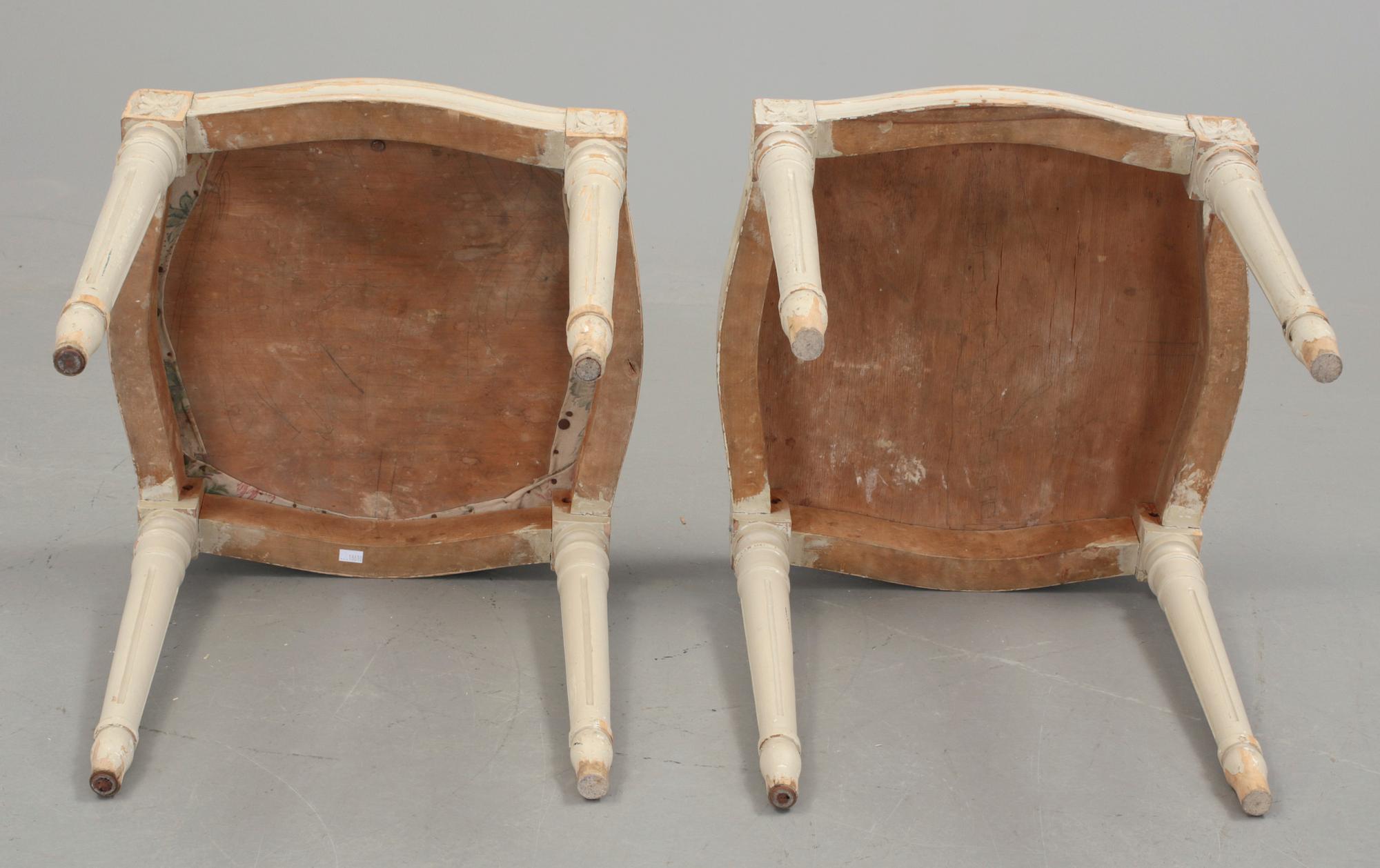 TABURETTER, ett par gustaviansk stil, 1900-talets första hälft.