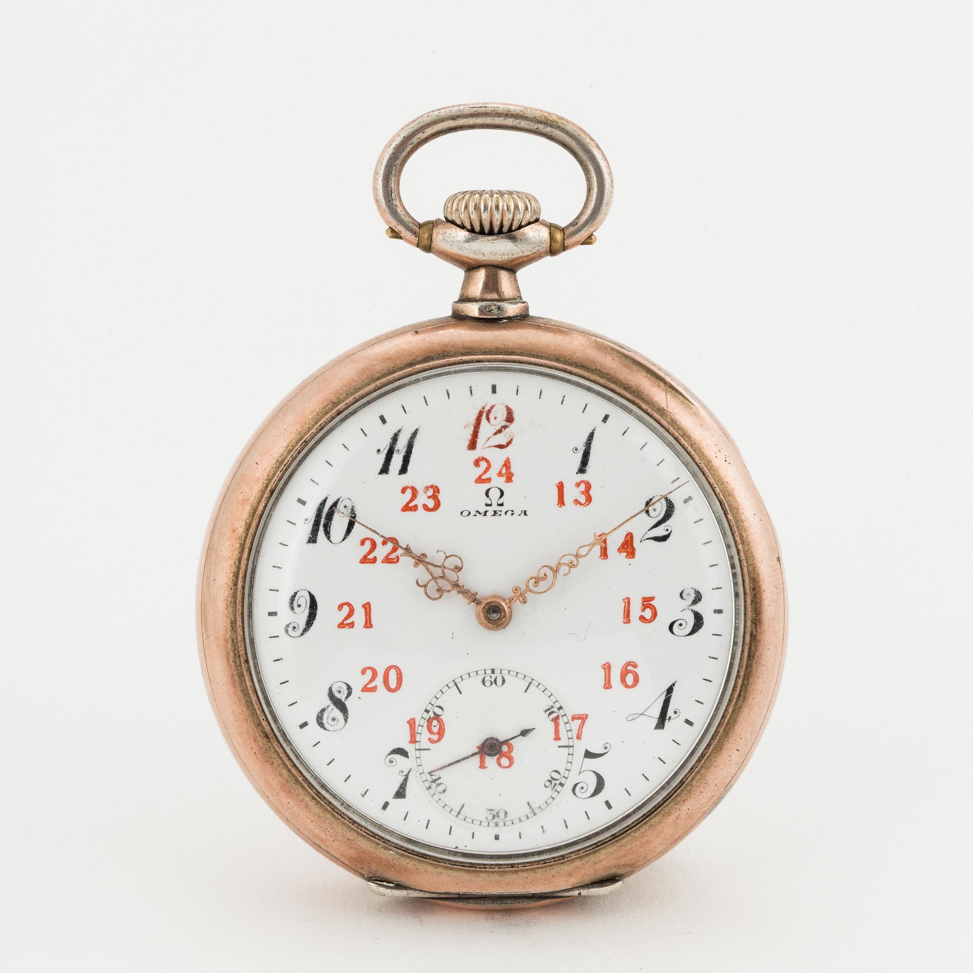 OMEGA, "rödtolva", pocket watch, 51,5 mm,
