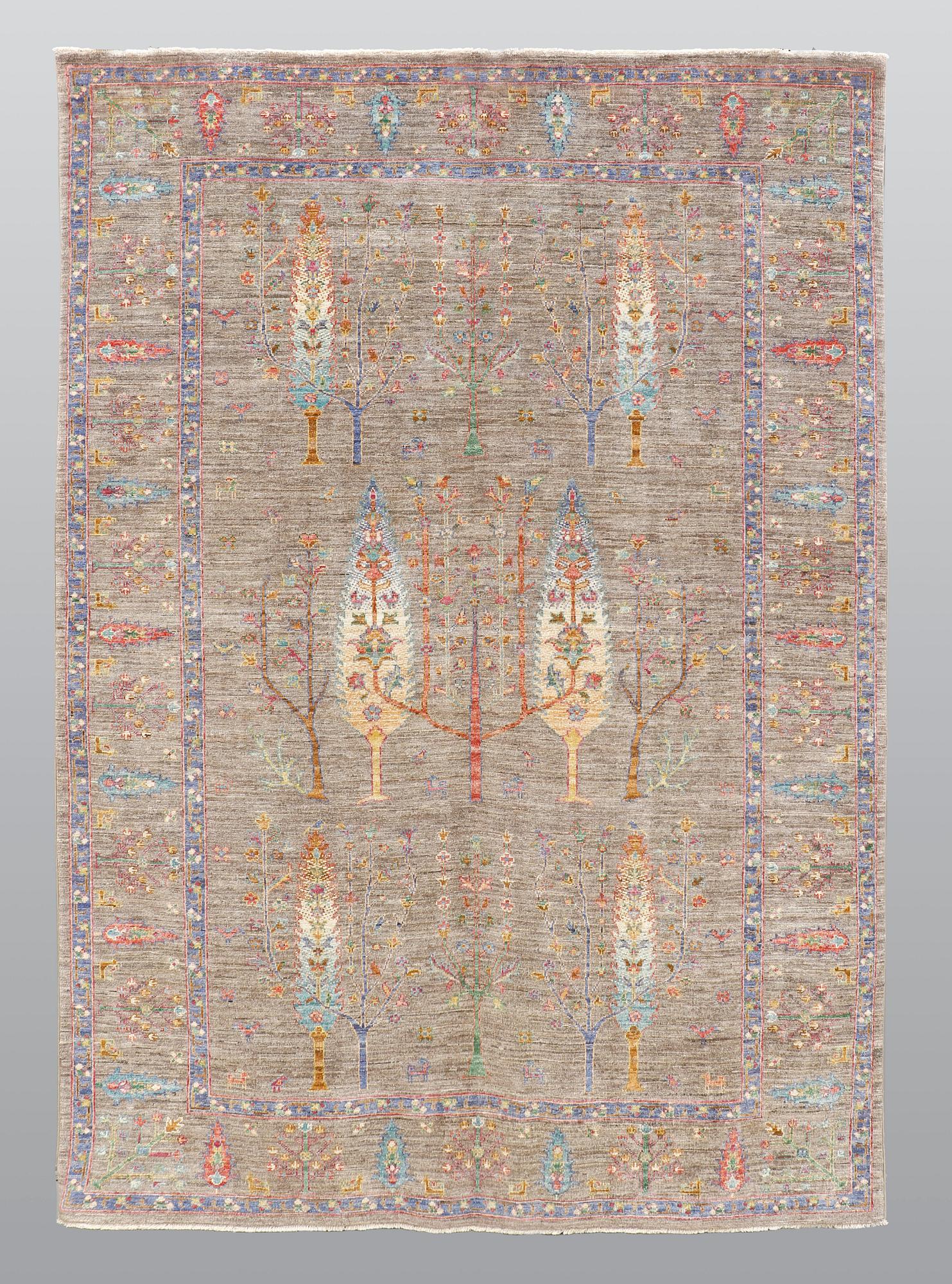 A rug, Ziegler design figural, ca 241 x 169 cm.