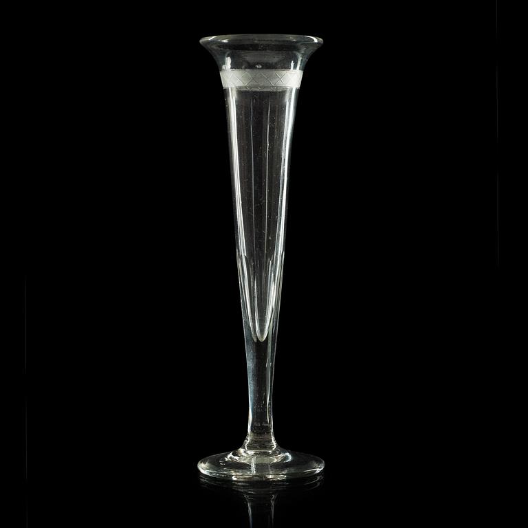 CHAMPAGNESTRUTAR, 12 stycken, glas. Sverige, 1800-tal.