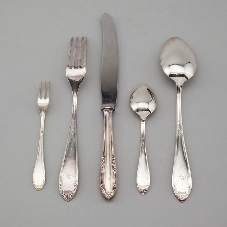 BESTICK, 36 delar, silver, CG Hallberg, Stockholm, 1900-talets mitt.