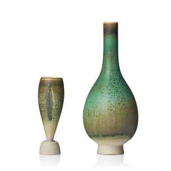 129. Wilhelm Kåge, a set of two Farsta stoneware vases, Gustavsberg Studio 1952 and 1958.