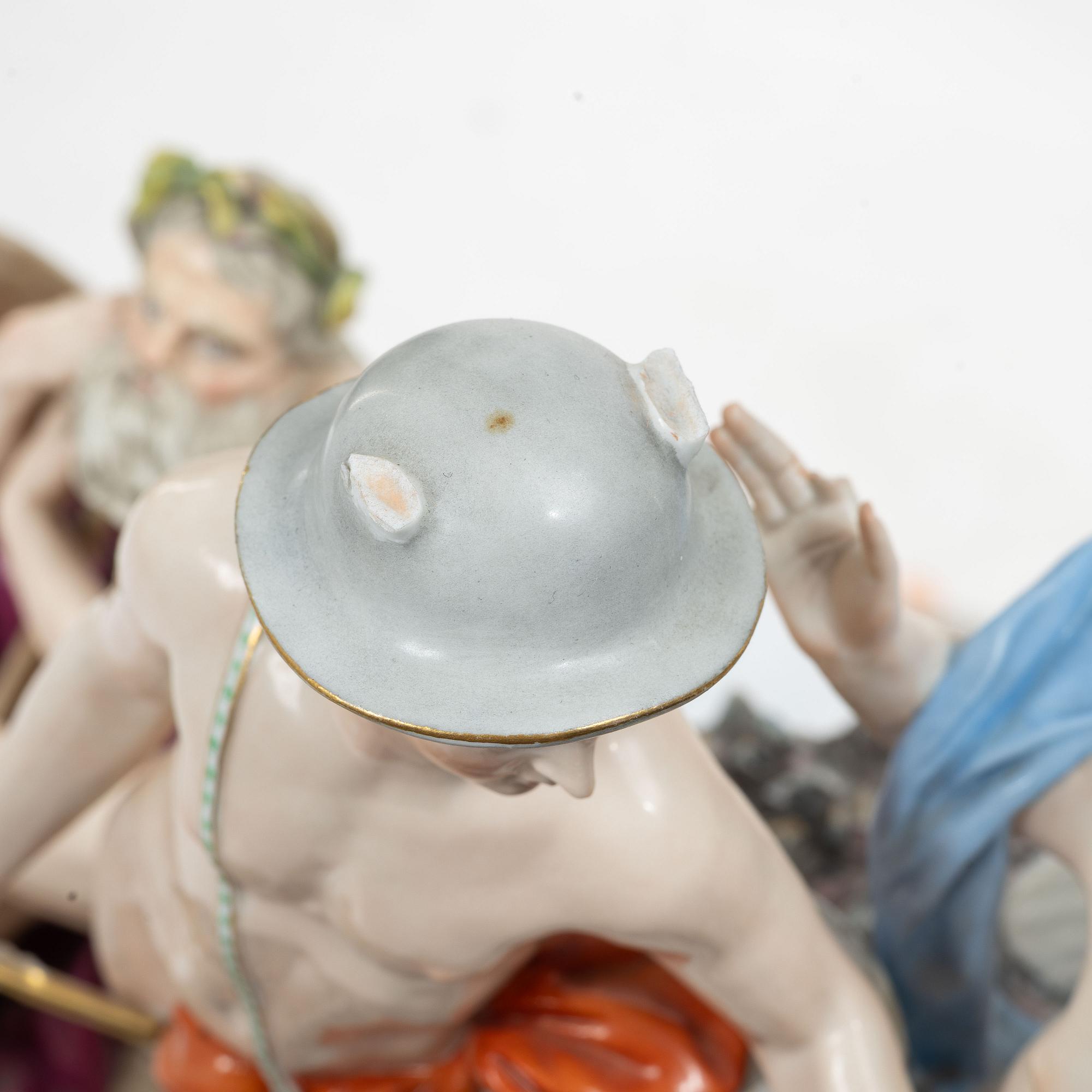 Meissen, Figurgrupp, porslin, "Allegorie der Handel", 1800-tal.