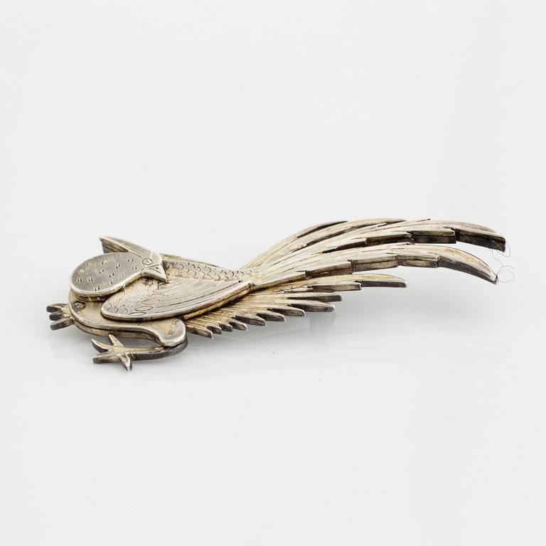 Wiwen Nilsson, brosch, sterlingsilver, fasan,