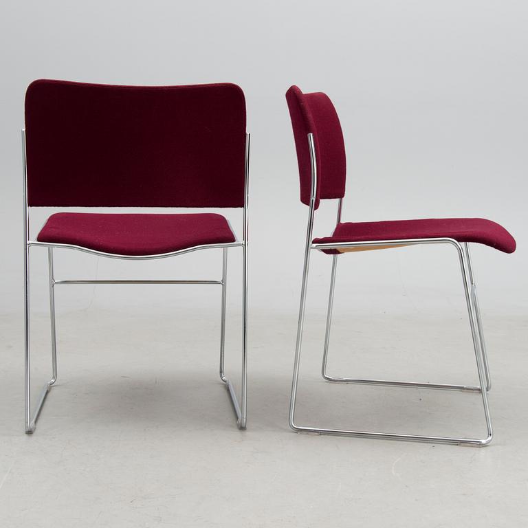 Six "40/4" chairs, model designed by David Rowland for Howe, Denmark in 1964.