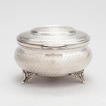 A lidded silver box, Egypt latter half of the 20th century.