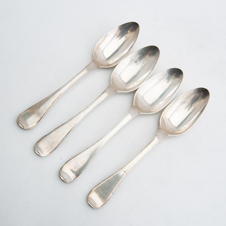 Table spoons, 4 pcs, silver, Gustaf Hamnqvist, Åmål, 1794.