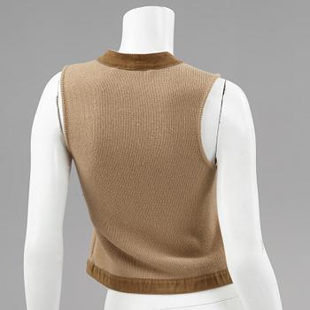 A cashmere vest and top by Ralph Lauren.