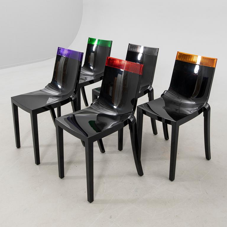 Chairs, 5 pcs "Hi cut", Kartell, 21st century.