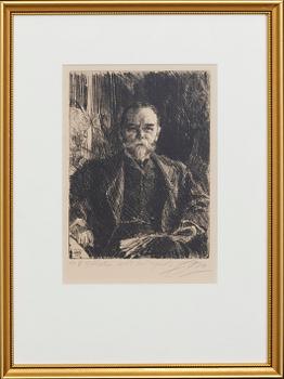 Anders Zorn, a signed etching from 1904.