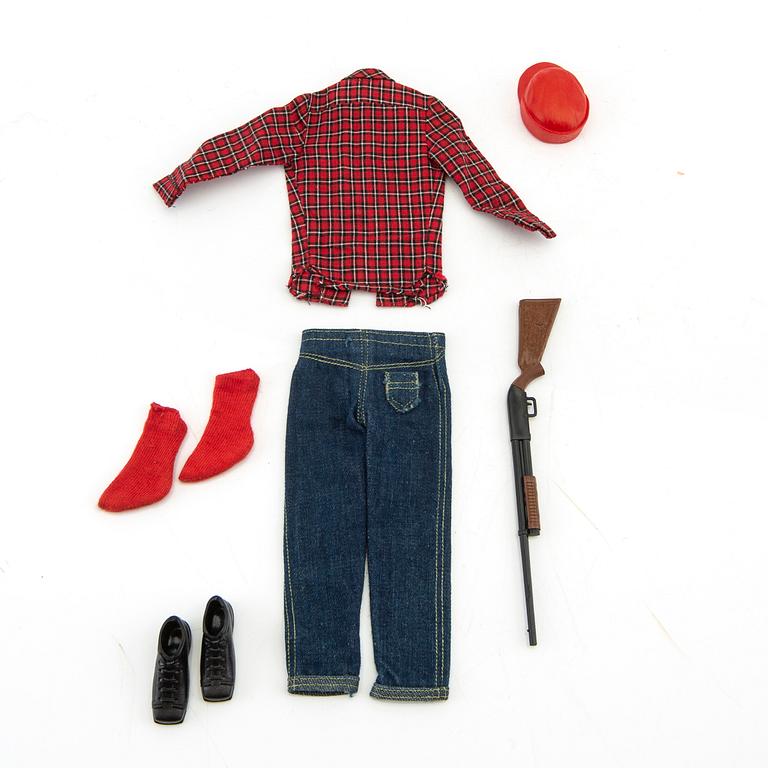 Barbie och Ken, dockor 2 st. samt kläder, vintage,"Barbie Bubblecut" Mattel 1961/62. "Ken" Mattel 1961/62.