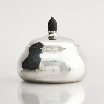 Georg Jensen, a sterling silver three-piece coffee set, Copenhagen, Denmark, after 1945, design no 80B and 80C.