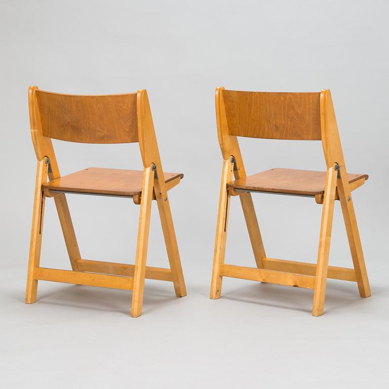Six 1960s folding chairs for SOK Vaajakosken tehtaat.