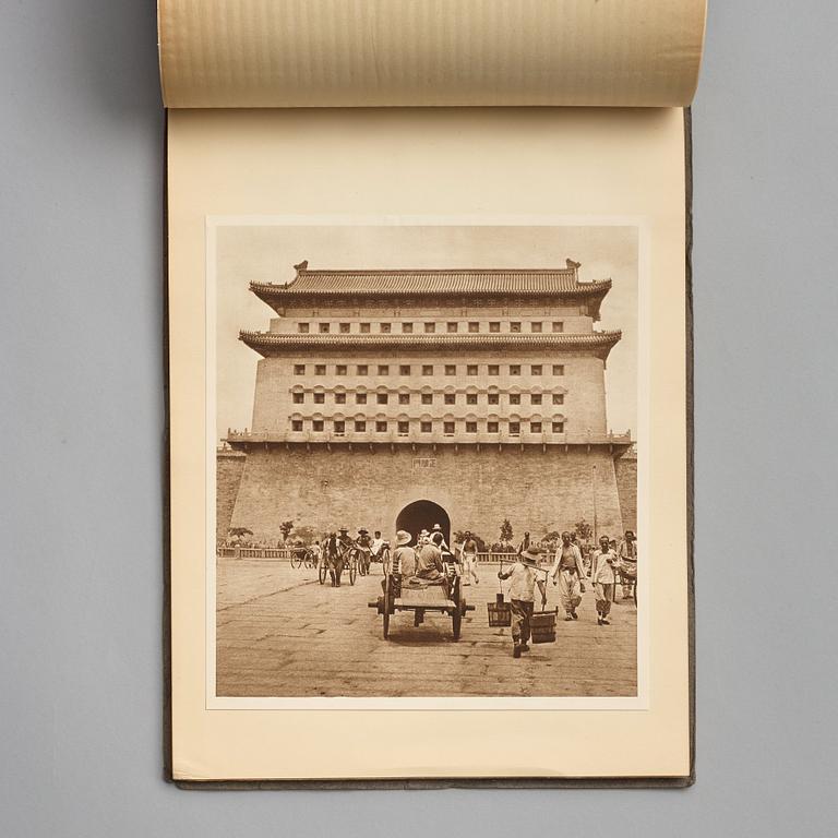 Two volumes of photo albums by Donald Mennie, 'Pictures of Peking', 1920.