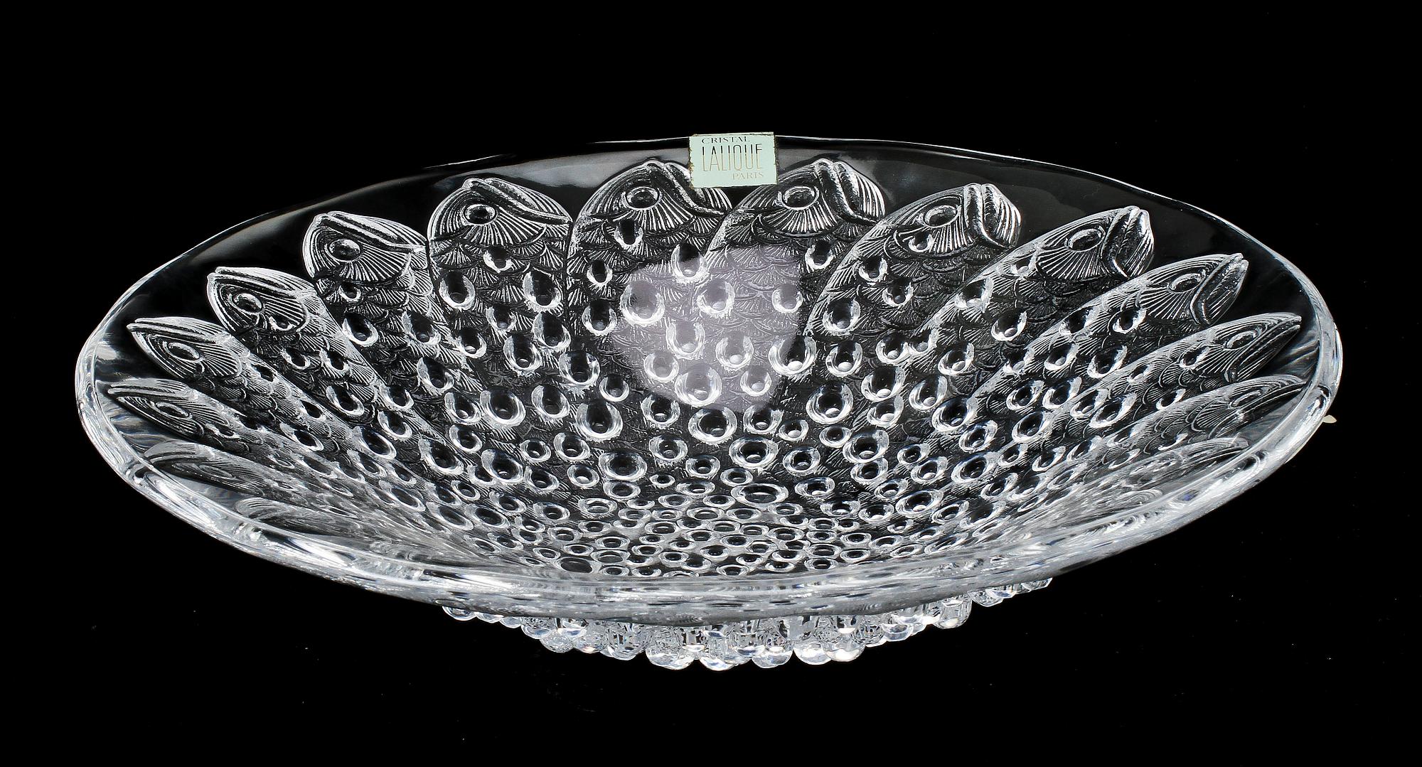 SKÅLFAT, glas, Lalique, etikettmärkt.