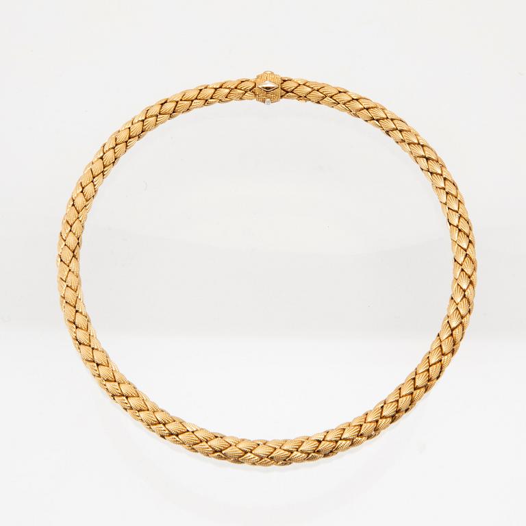 An 18K white and yellow gold "Stretch" necklace by Chimento Vicenza Italy.