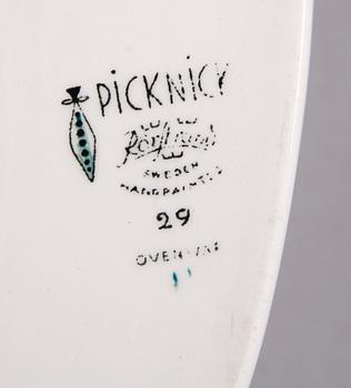 PARTI PORSLIN, 3 delar, "Picknick" Marianne Westman, Rörstrand.