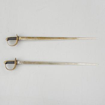 SABLAR, 2 stycken, m/1893, Sverige, för manskap vid kavalleriet.