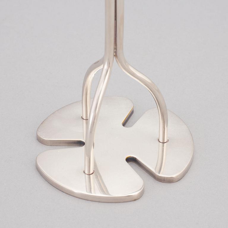 Josef Frank, a set of three silvered brass 'Klöver' candlesticks for Firma Svenskt Tenn, the model designed 1952.