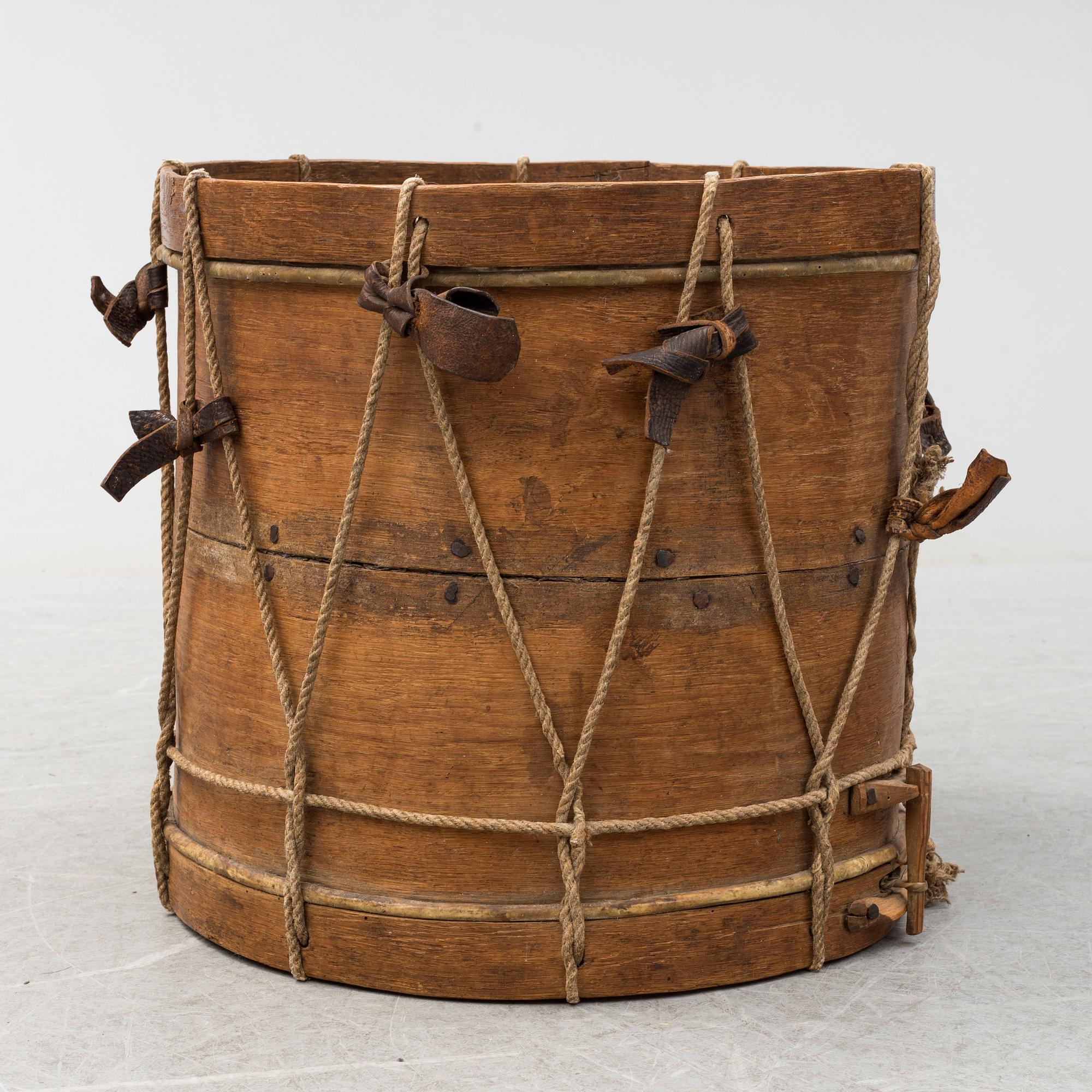 A SWEDISH VILLAGE DRUM, 18TH CENTURY.