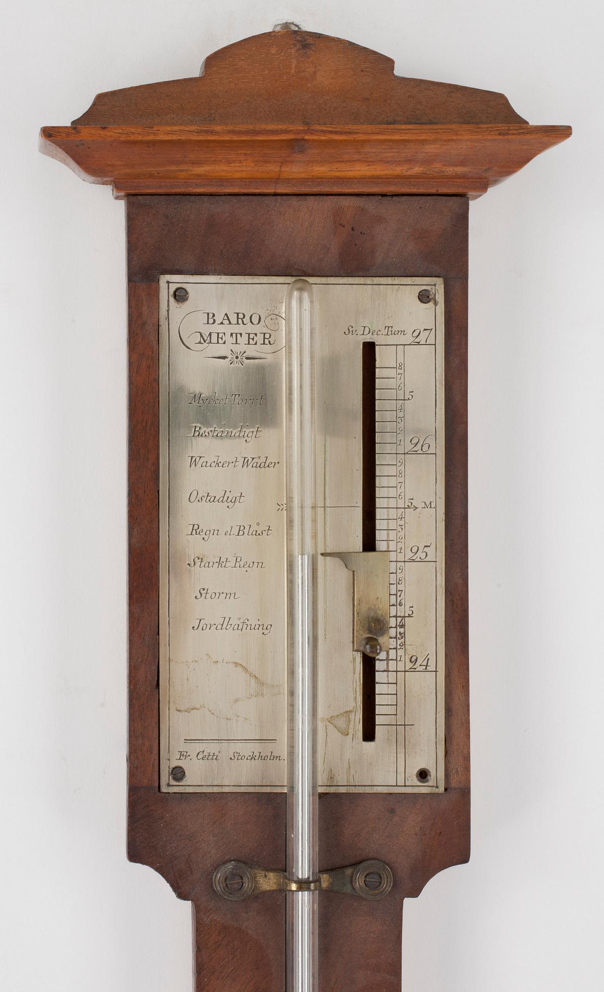 BAROMETER, Francesco Cetti, Stockholm, 1800-tal.
