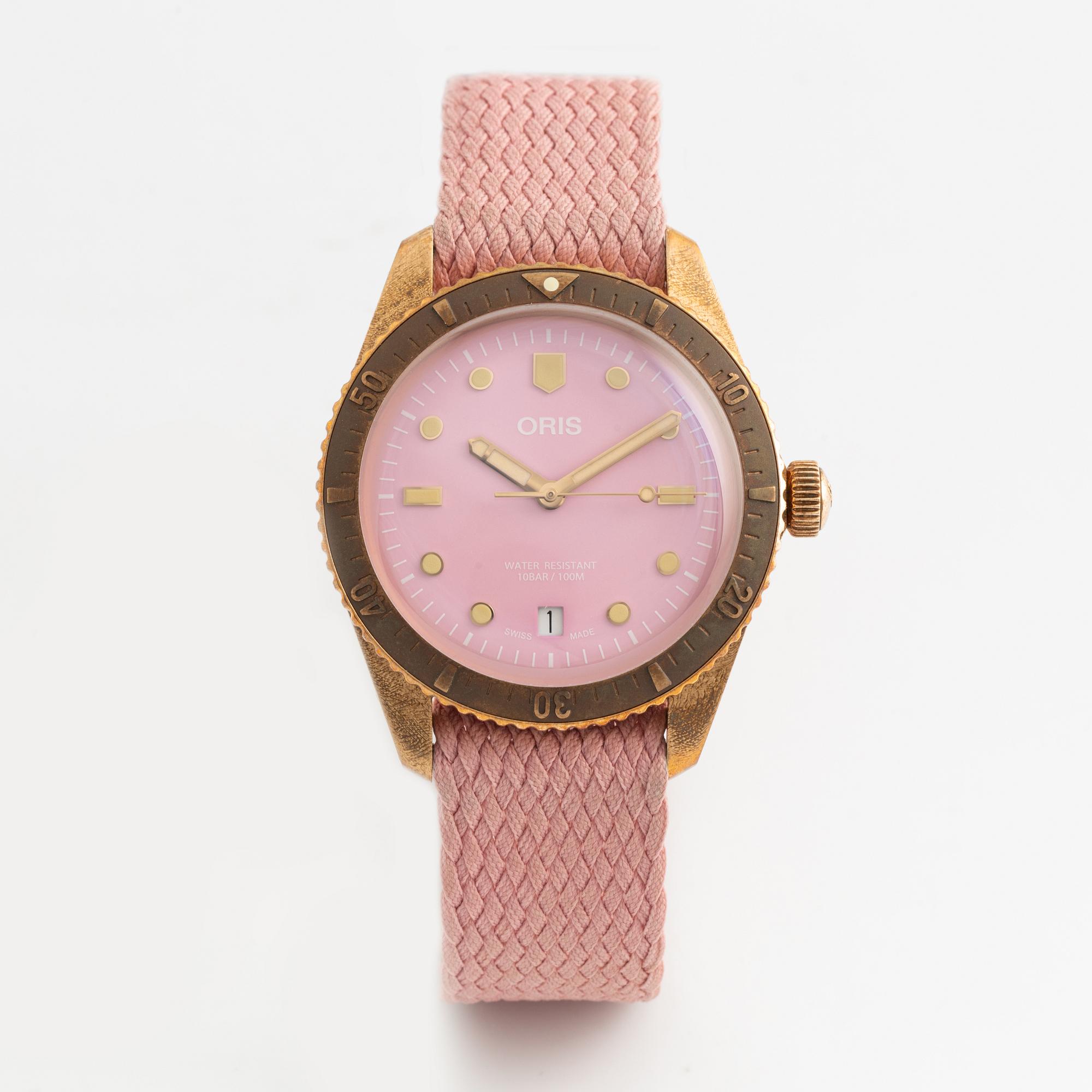 Oris, Divers, Sixty-five, Cotton Candy, armbandsur, 38 mm.