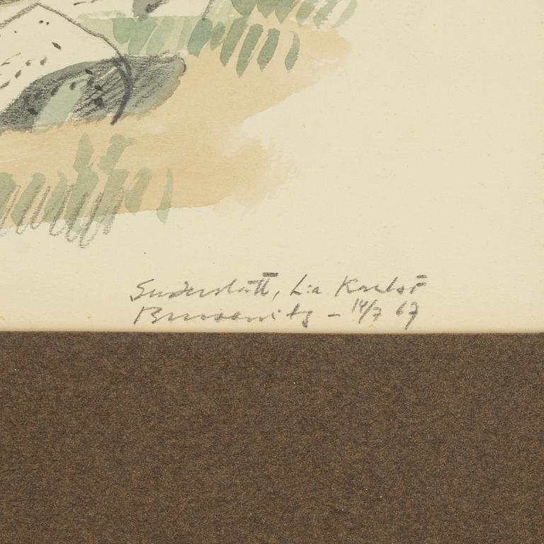 Gunnar Brusewitz, akvarell, signerad Suderslätt, L:a Karlsö och daterad 14/7-67.