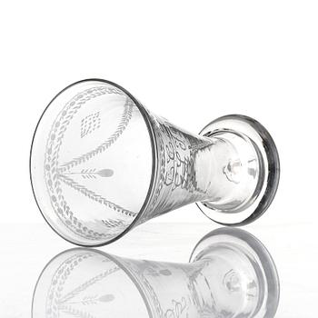 A late Gustavian glass beaker probably from Cedersberg glass manufactory, circa 1800.