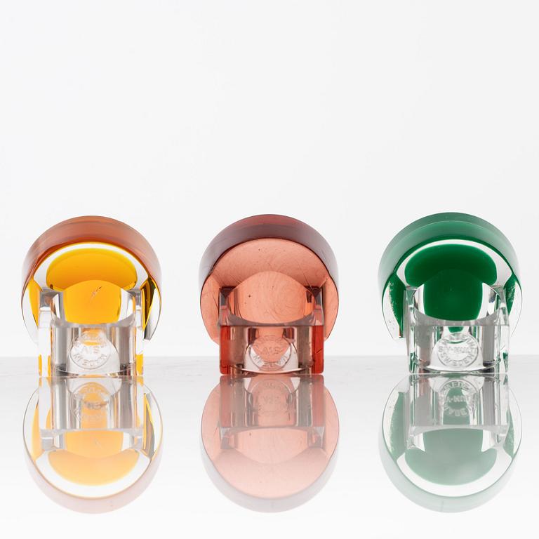 Siv Lagerström, three acrylic rings, 1970s.