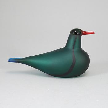 OIVA TOIKKA, glasfågel, Matte Green Lapwing 2006, signerad O. Toikka Nuutajärvi.