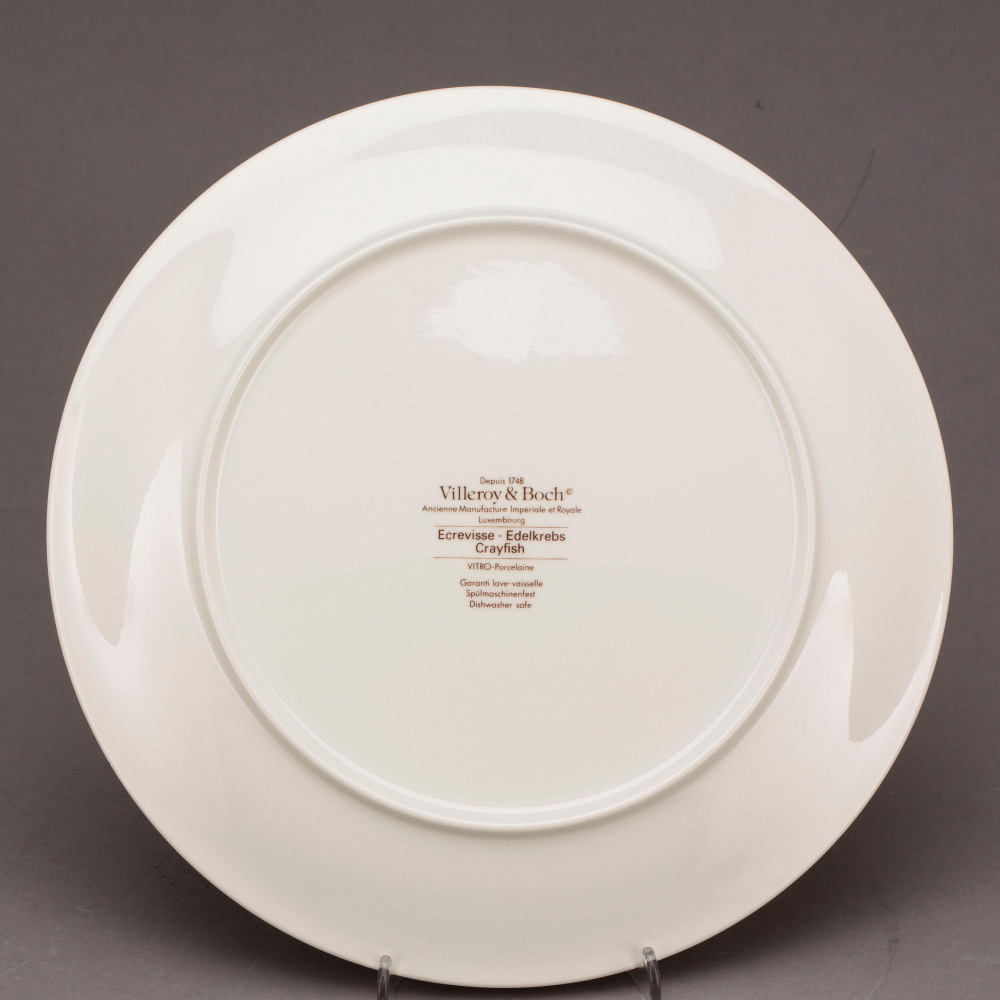 KRÄFTTALLRIKAR, 8 st, porslin, Villeroy & Boch, 1900-talets andra hälft.