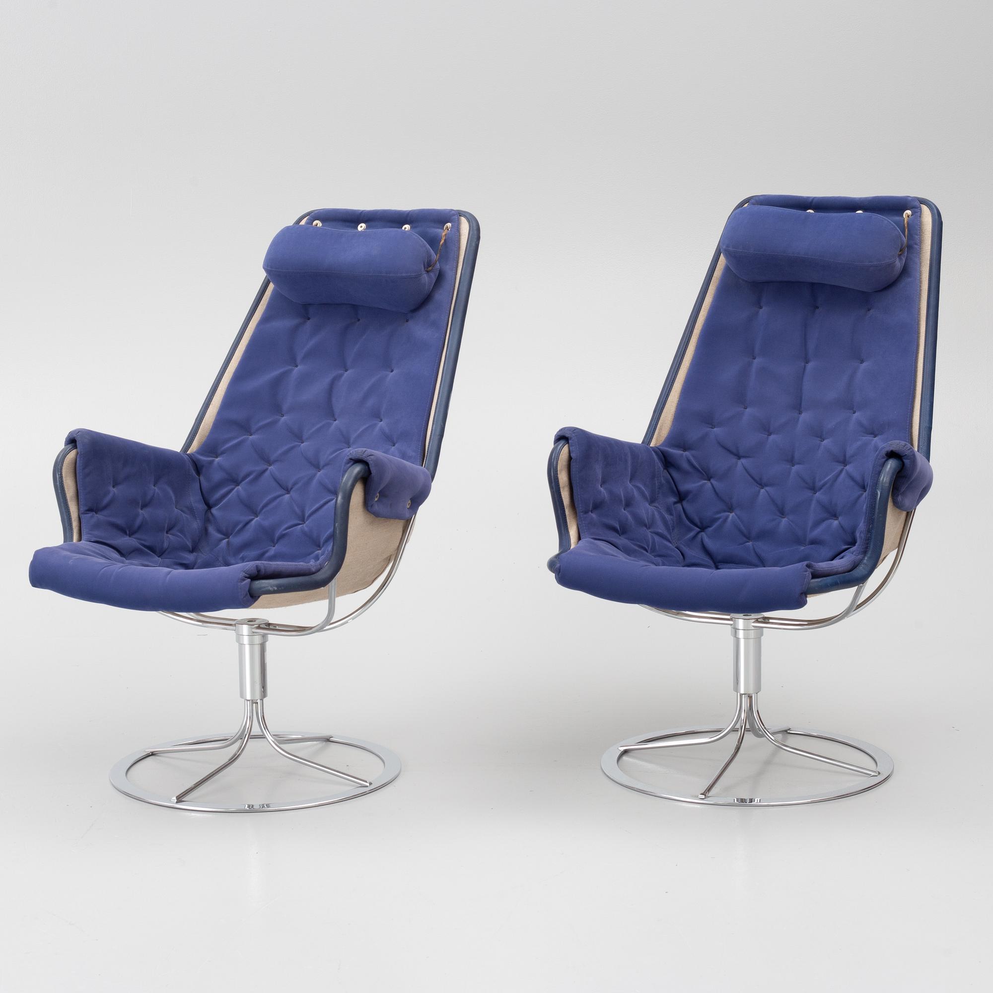 Bruno Mathsson, Armchairs, a pair, Jetson, Dux, second half of the 20th century.