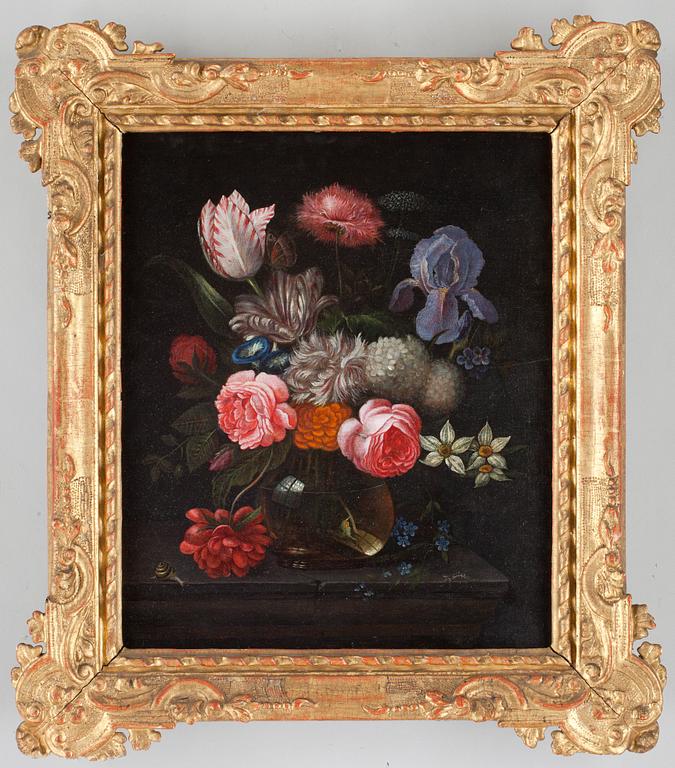 Nicolaes van Veerendael Follower of, Still life with flowers.