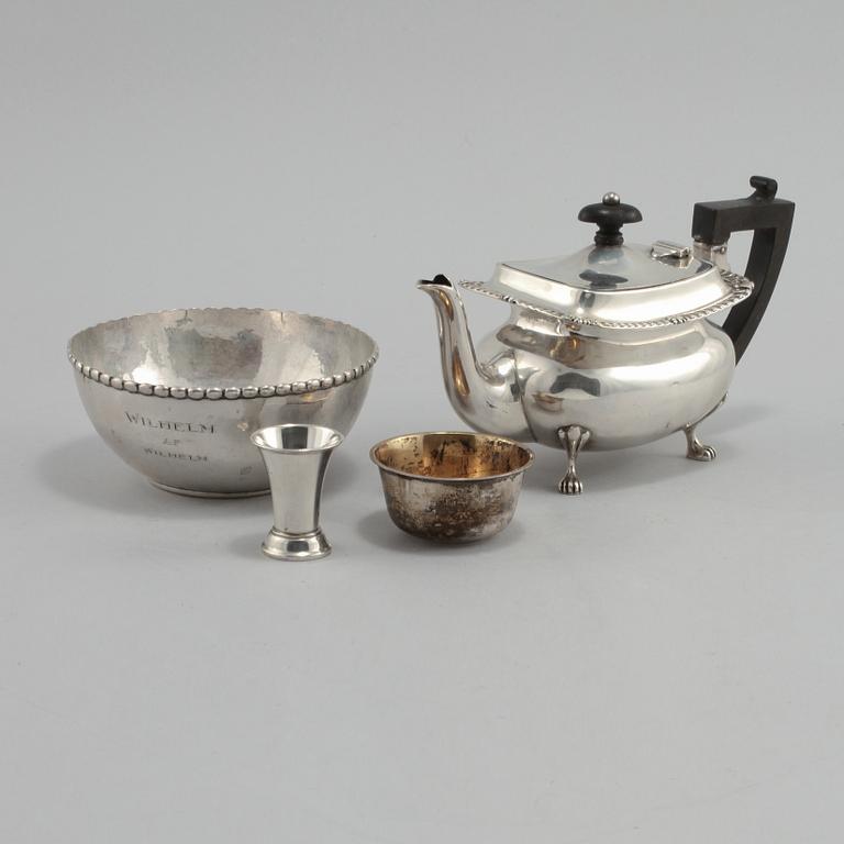 PARTI SILVER, 4 delar, 1900-tal, vikt 440 g.