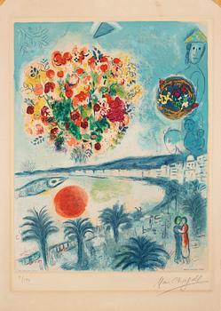 Marc Chagall After, "Soleil couchant", from: "Nice et la Côte d'Azur".