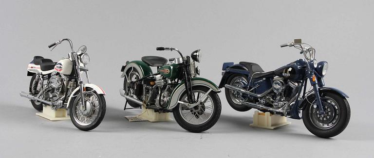 MODELLMOTORCYKLAR, 3 st, Franklin Mint.