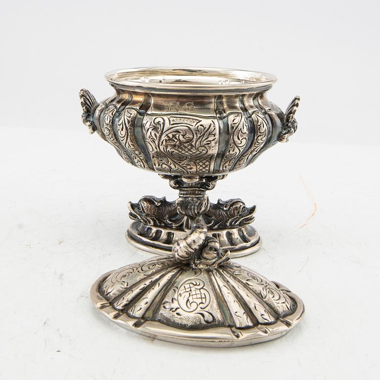 Carl Hoff sockerskål med lock, silver Helsingborg 1930.