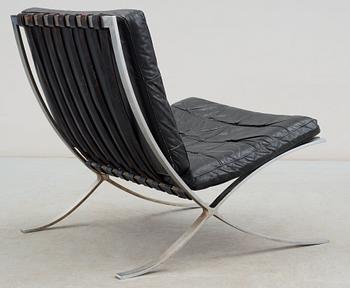 A Ludwig Mies van der Rohe 'Barcelona' chrome plated easy chair, Knoll International, probably around 1950.