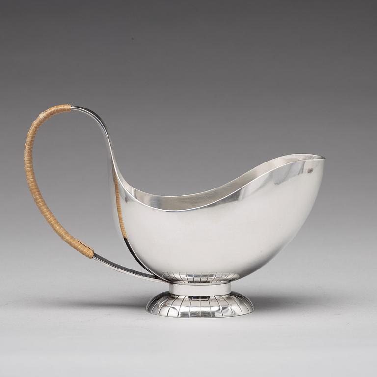 Sigvard Bernadotte, a sterling sauceboat with ladle, Georg Jensen, Copenhagen 1933-44.