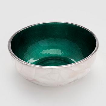 A sterling silver and enamel bowl, maker's mark of A. Tillander, Turku 2005.