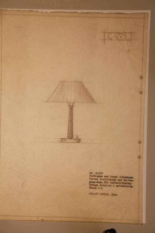Hans Bergström, a table lamp model "E1240", Asea, Sweden, 1940s-50s.
