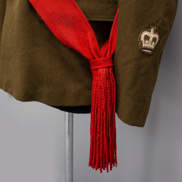 A British army uniform No 2 dress with jacket and trousers.