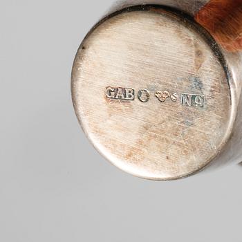 PARTI SILVER, 16 delar, mestadels Sverige, 1800-talets andra hälft samt 1900-tal, vikt exklusive glas ca 788 gram.