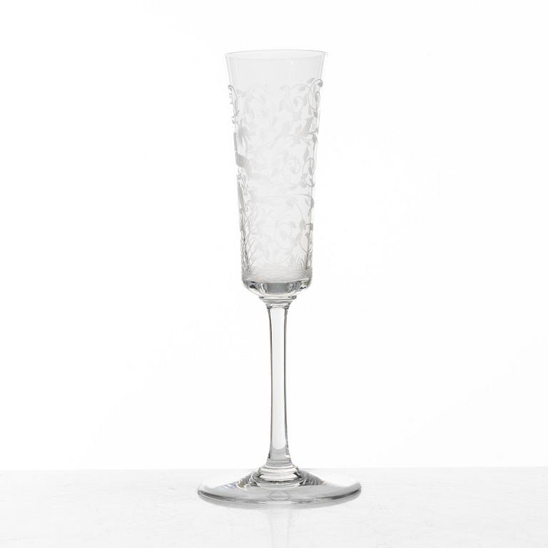 Baccarat, 13 'Leila' champagne glasses, France.
