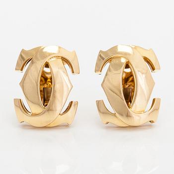 Cartier, earrings, "Penelope Double C", 18K gold with certificate.